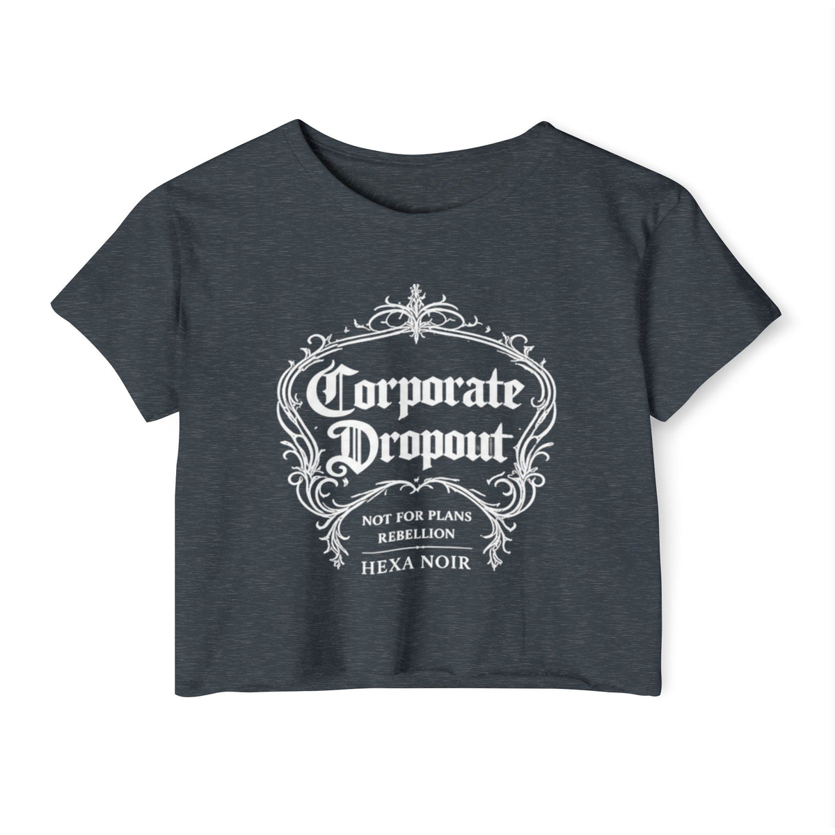 Corporate Dropout gothic festival crop top by Hexa Noir