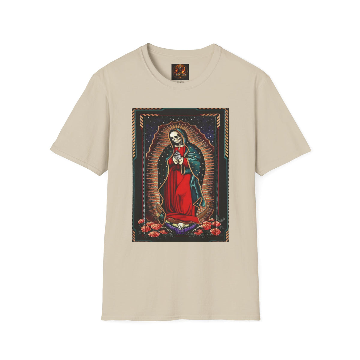 Día de los Muertos skeleton Virgin softstyle unisex tee by Hexa Noir