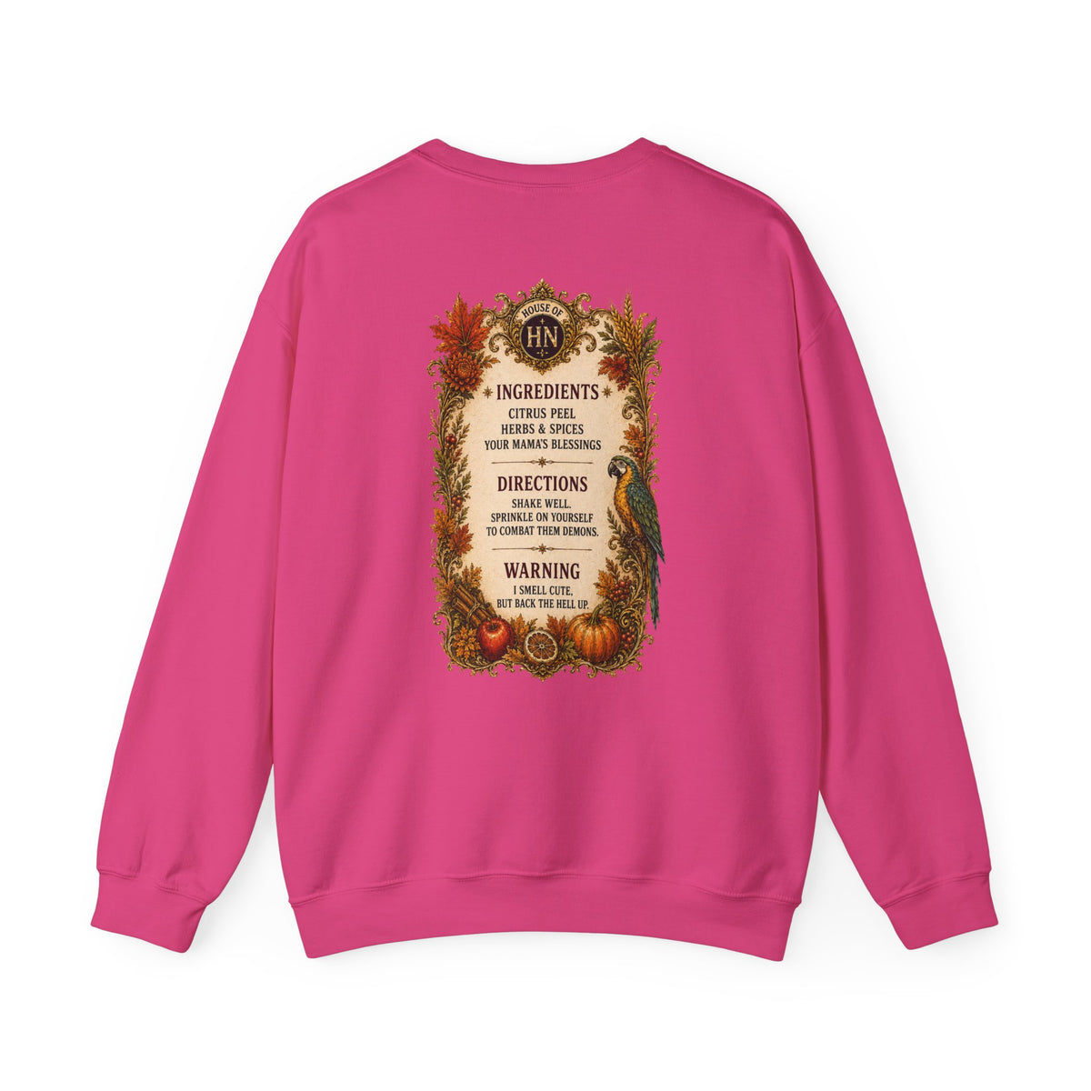 Flawda Wata Fall Herbal Magic graphic crewneck sweatshirt by Hexa Noir