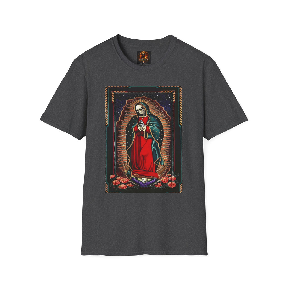 Día de los Muertos skeleton Virgin softstyle unisex tee by Hexa Noir
