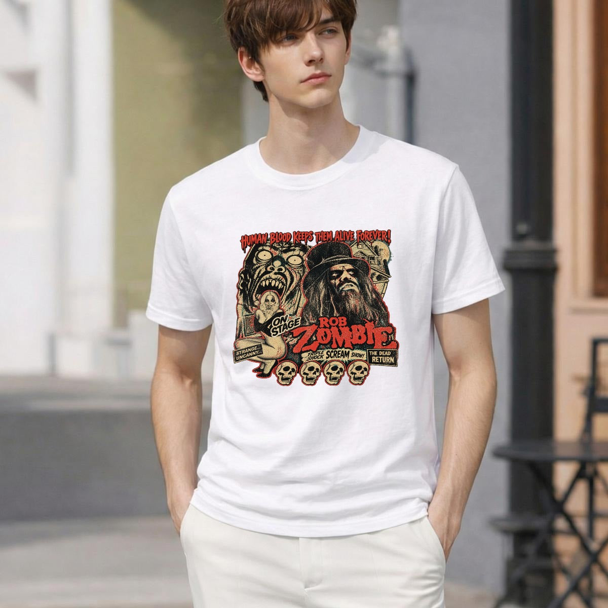 Men's Gildan 5000 DTF printed t-shirt by Hexa Noir