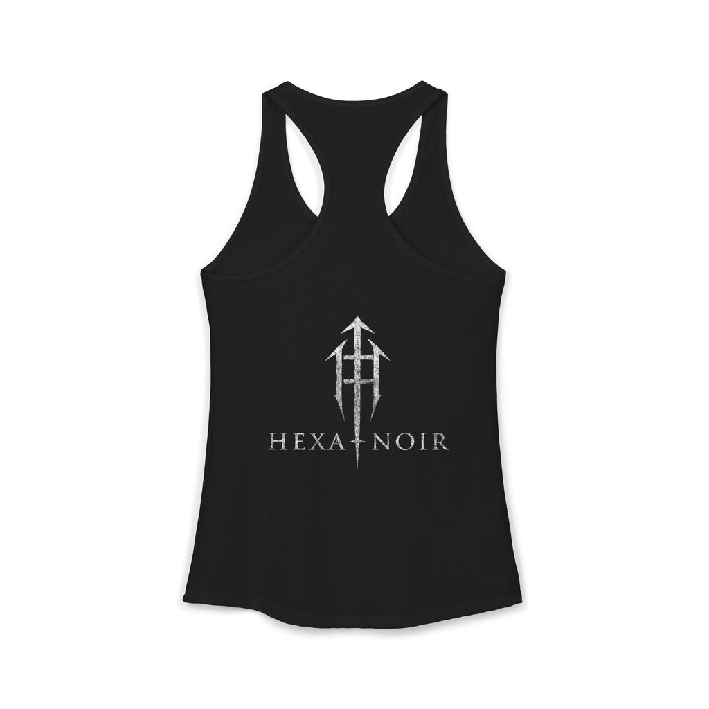 HEXA NOIR NOCTURNAL: Hallowed Nocturnal Saints Tank | Gothic Skull Floral Racerback | Dark Spiritual Streetwear