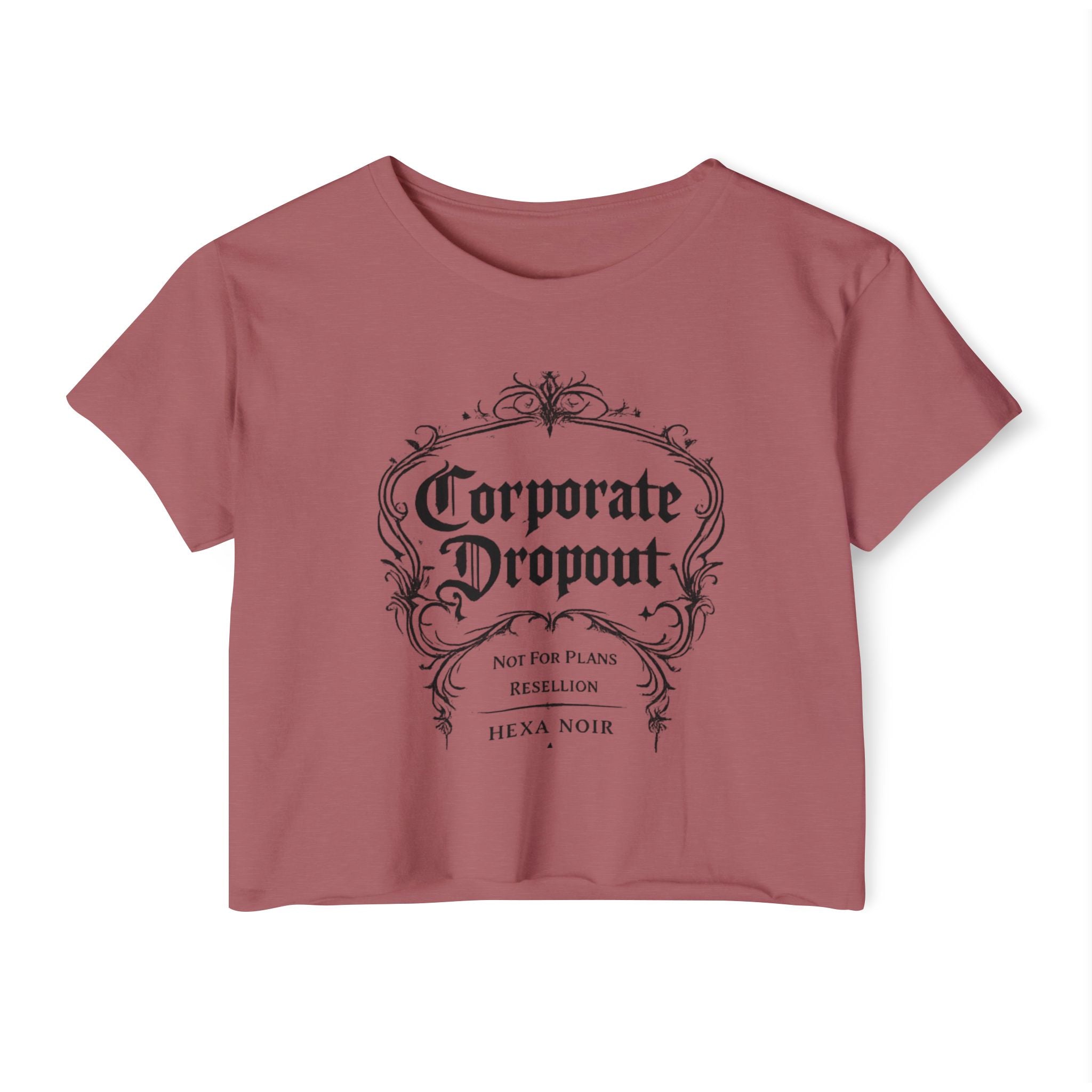 Corporate Dropout Crop Top — Gothic Festival Tee