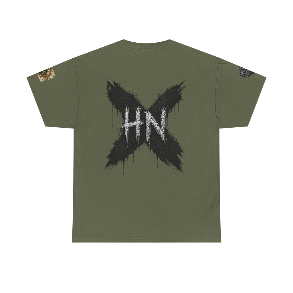 Thick & Thriving Graphic Tee — Bold Gothic Lettering with Distressed X Back