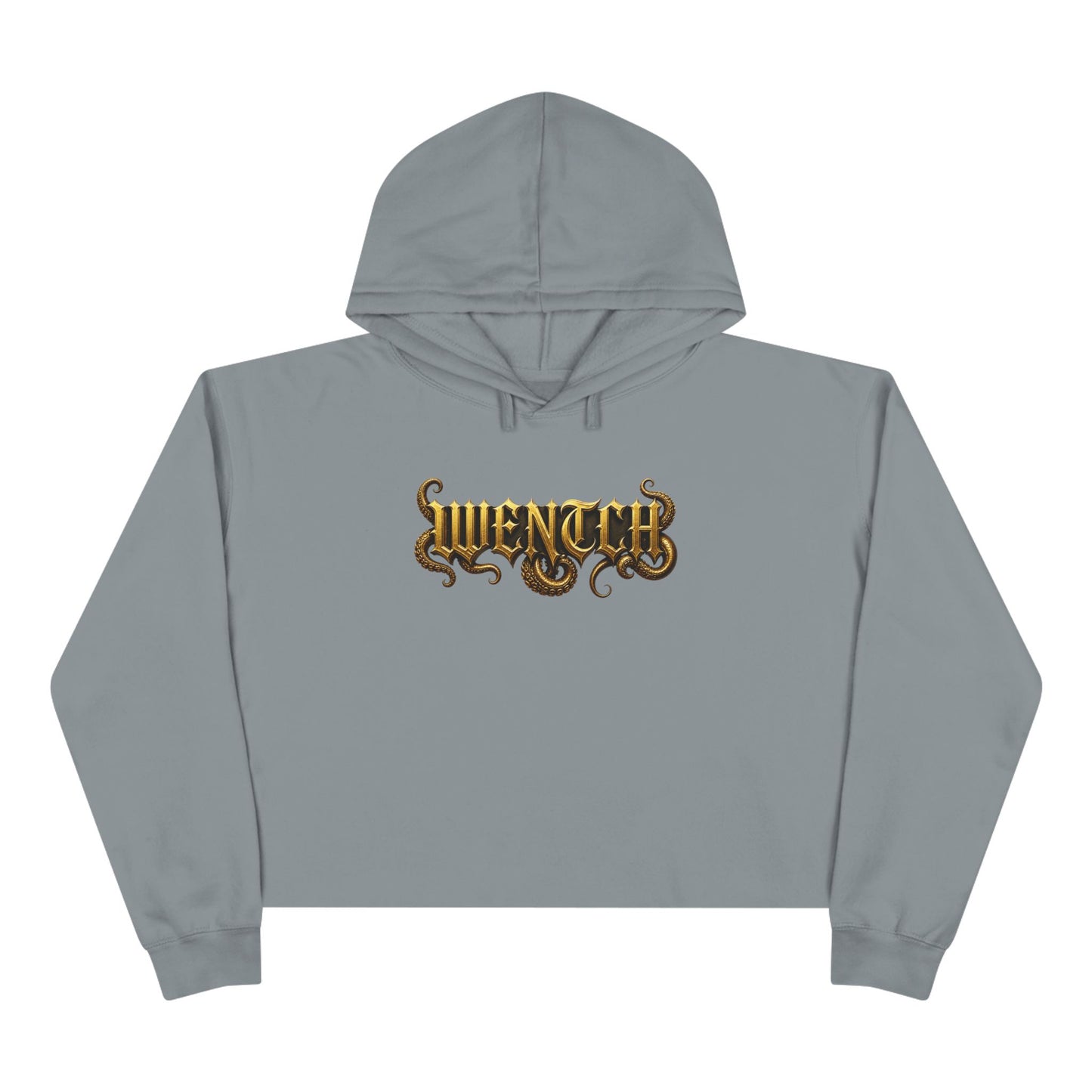 Hexa Noir Crop WENTCH Hoodie — Gold Sigil Graphic Crop Hoodie