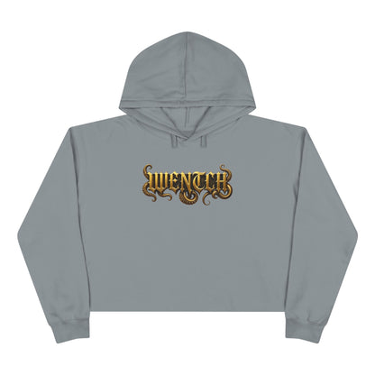 Hexa Noir Crop WENTCH Hoodie — Gold Sigil Graphic Crop Hoodie