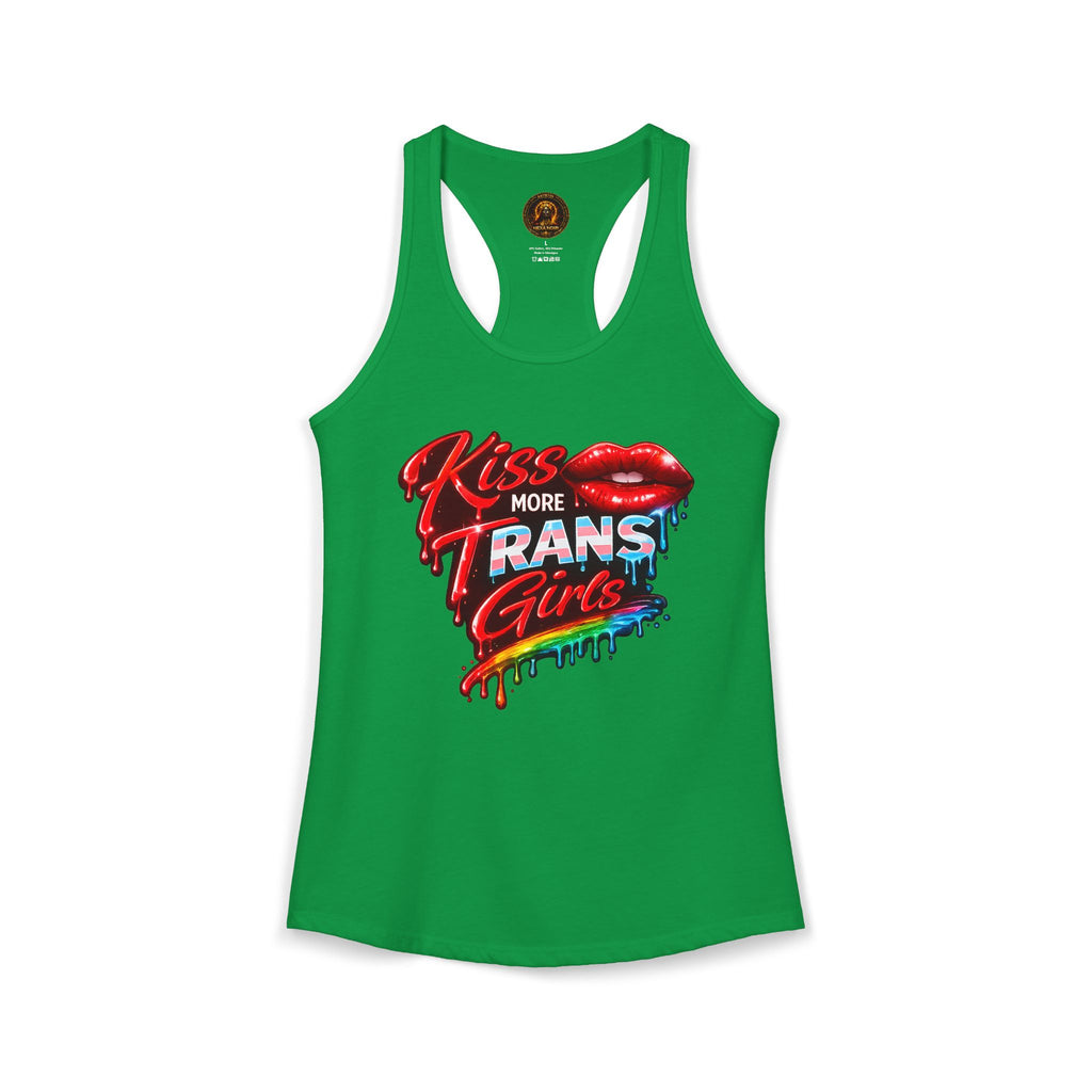 Kiss More Trans Girls Racerback Tank | Hexa Noir Pride '26 Collection