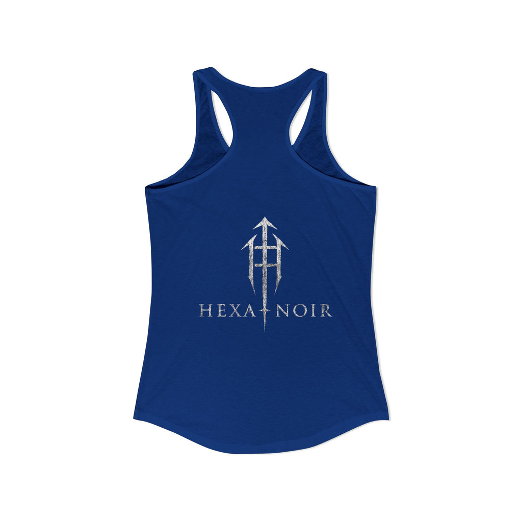 HEXA NOIR NOCTURNAL: Hallowed Nocturnal Saints Tank | Gothic Skull Floral Racerback | Dark Spiritual Streetwear