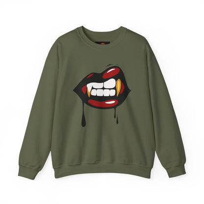 Vampire Bite Crewneck Sweatshirt | Gothic Streetwear | Dark Feminine Fashion | Edgy Alt Style |