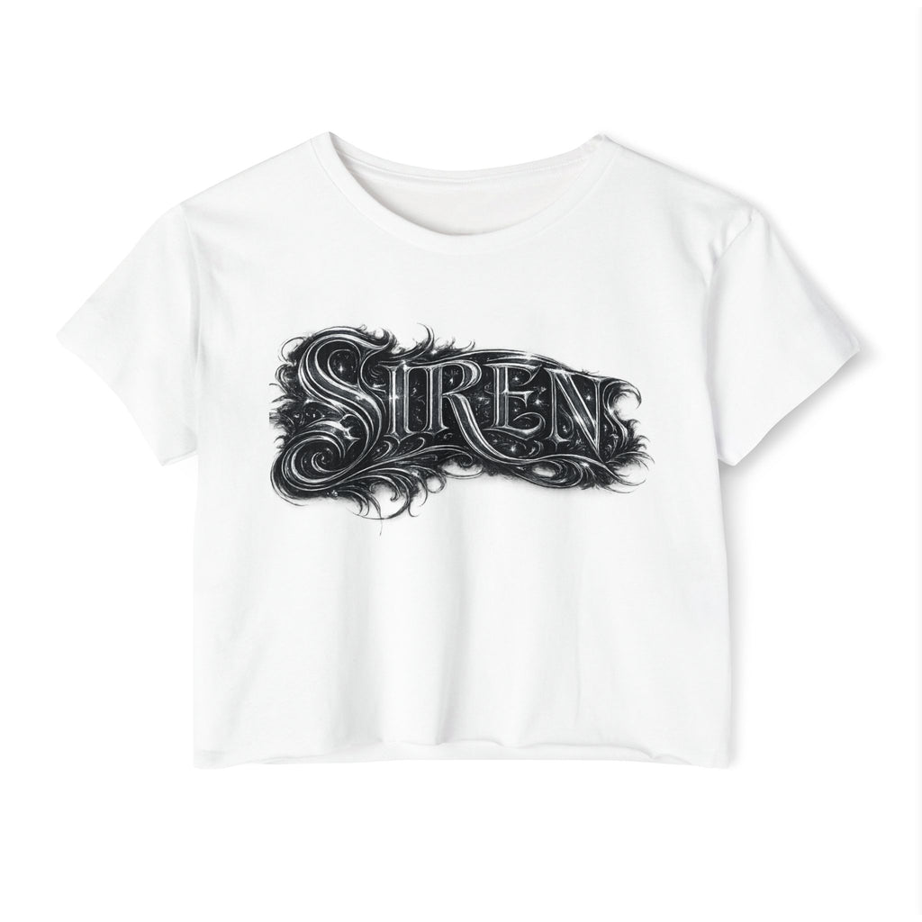 Siren Festival Crop Top — Gothic Mermaid Moon Graphic Tee