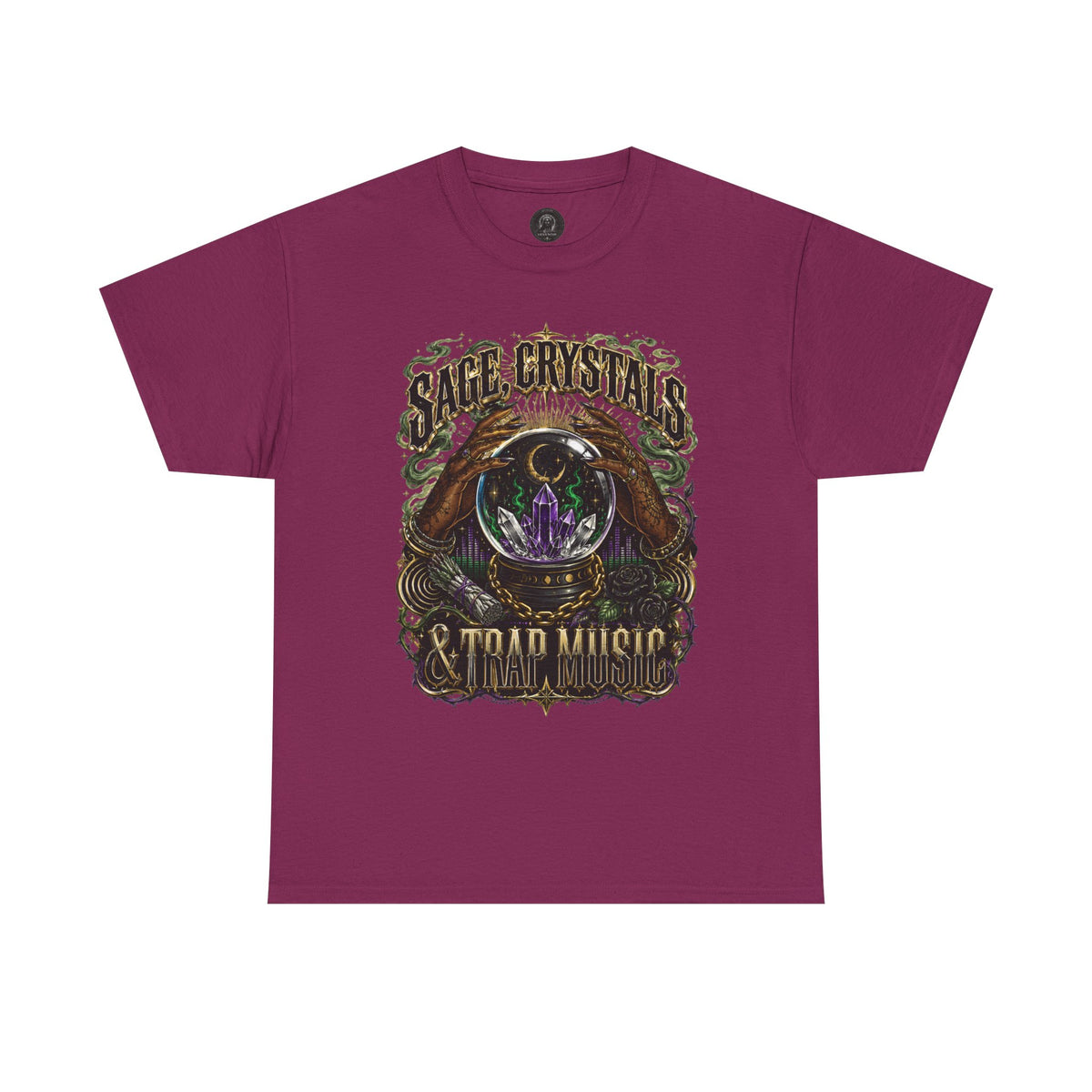 Sage, Crystals, and Trap Music, Casual Wear, Gift for Music Lovers, Spiritual Tee