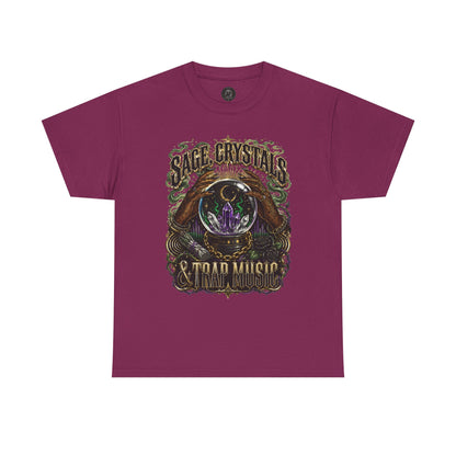 Sage, Crystals, and Trap Music, Casual Wear, Gift for Music Lovers, Spiritual Tee