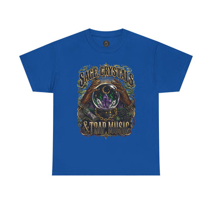 Sage, Crystals, and Trap Music, Casual Wear, Gift for Music Lovers, Spiritual Tee