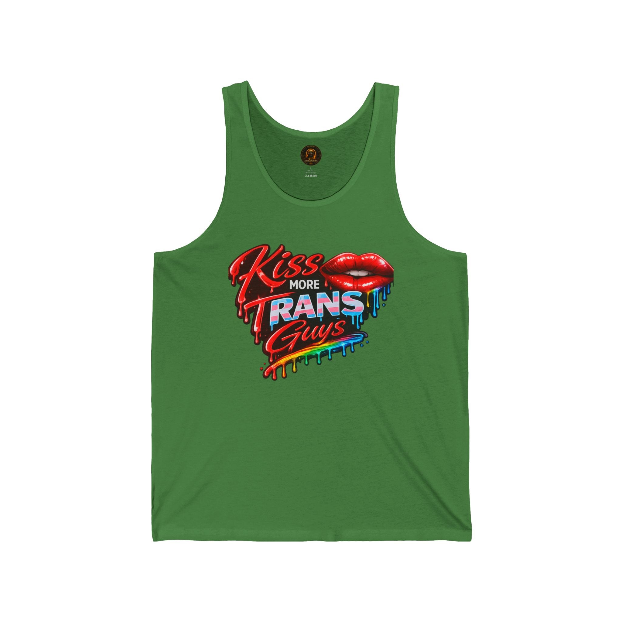 Kiss More Trans Guys Rainbow Tank| Hexa Noir Pride '26