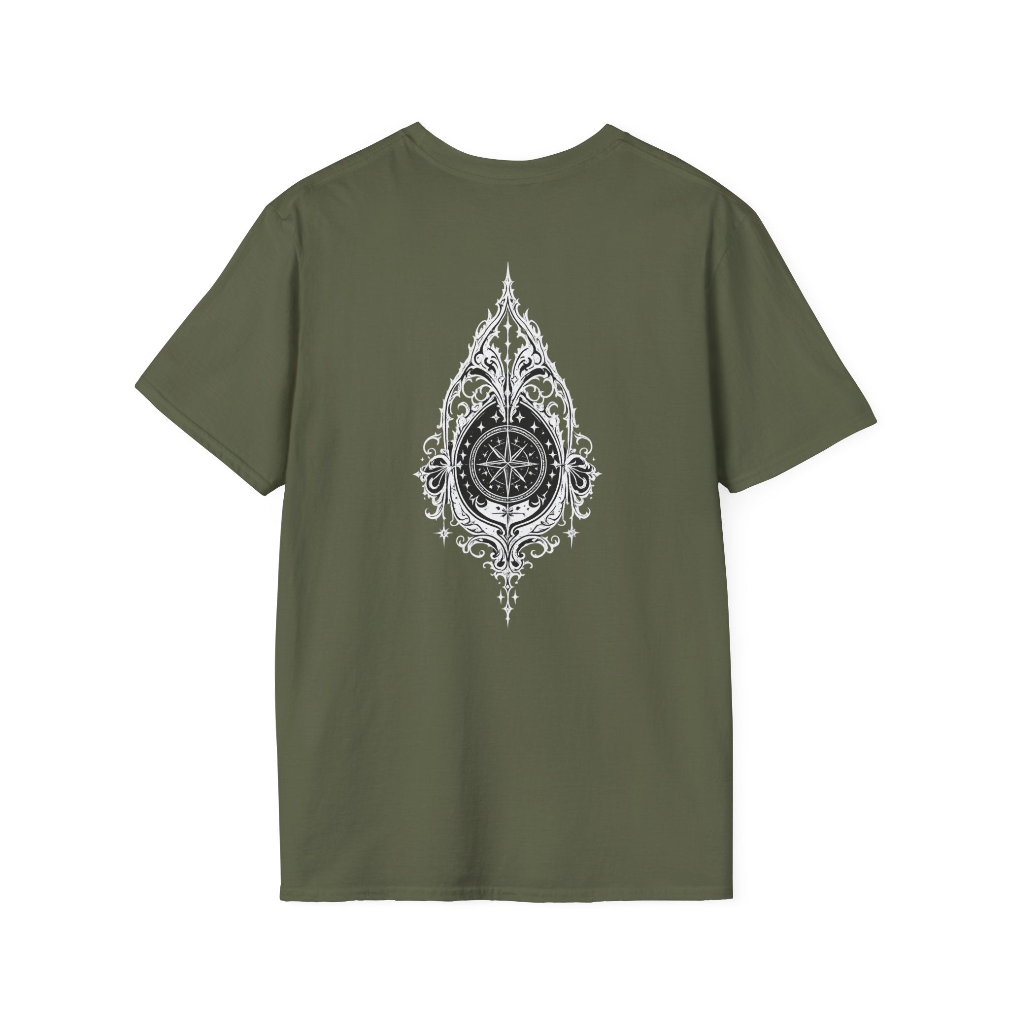 Compass Rose Vintage Nautical Back Print Unisex Graphic Tee