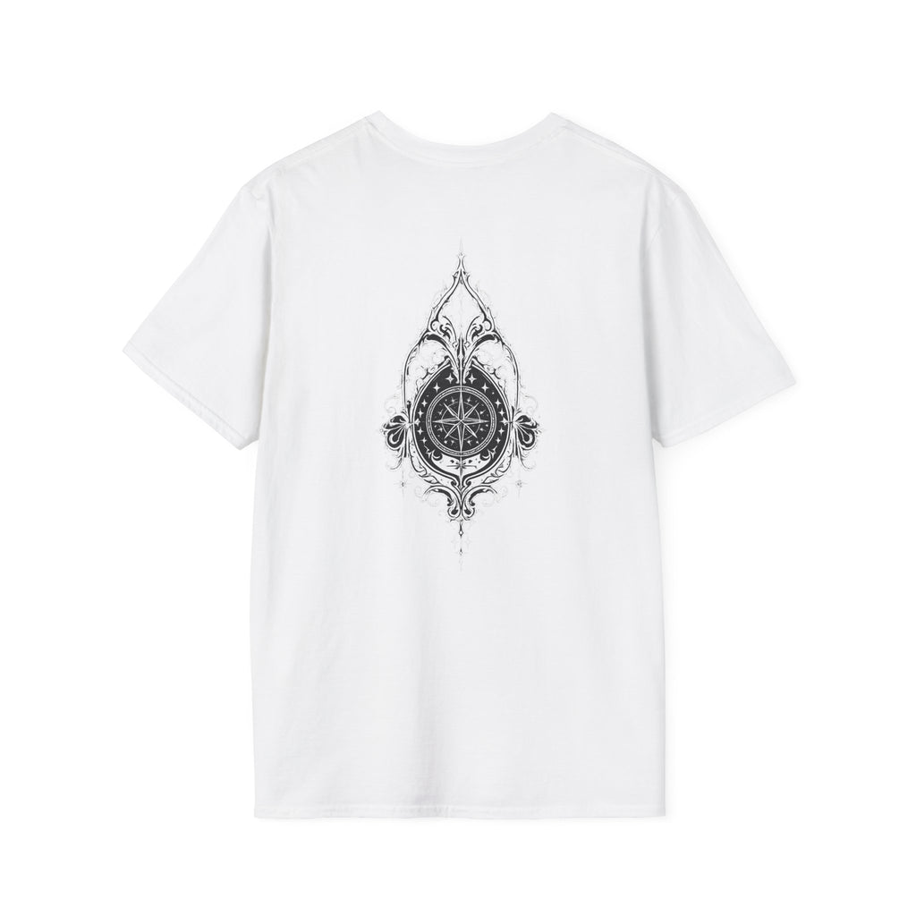 Compass Rose Vintage Nautical Back Print Unisex Graphic Tee