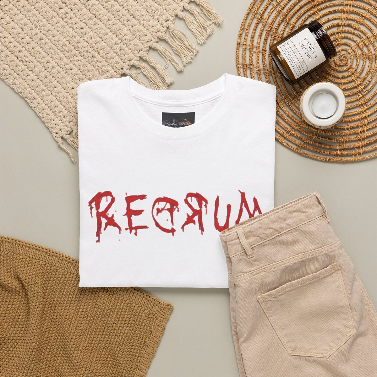 REDRUM' Design, Spooky T-Shirt, Halloween Apparel, Horror Movie Fan Gift, Unique Graphic Tee