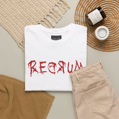 REDRUM' Design, Spooky T-Shirt, Halloween Apparel, Horror Movie Fan Gift, Unique Graphic Tee