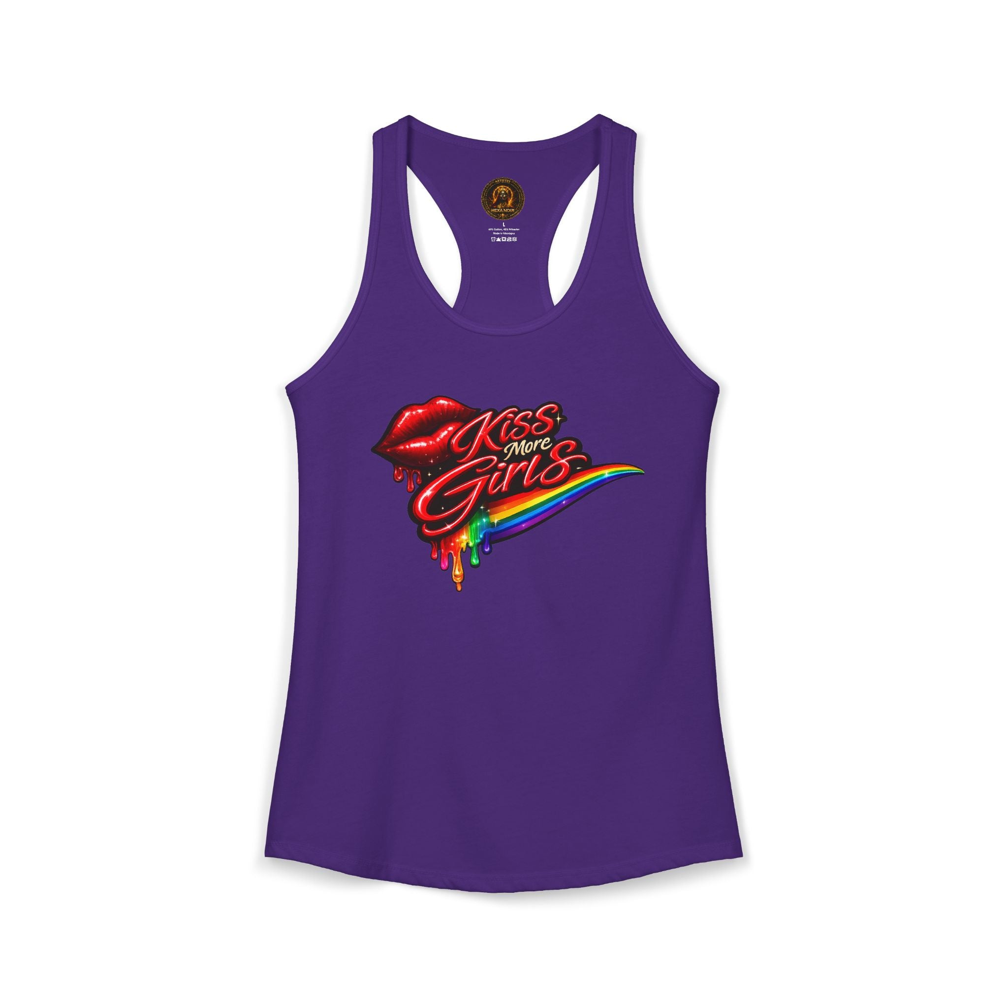 Kiss More Girls Pride Racerback Tank | Hexa Noir Pride '26 Collection