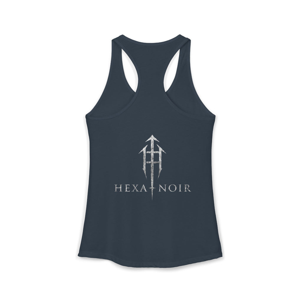HEXA NOIR NOCTURNAL: Hallowed Nocturnal Saints Tank | Gothic Skull Floral Racerback | Dark Spiritual Streetwear