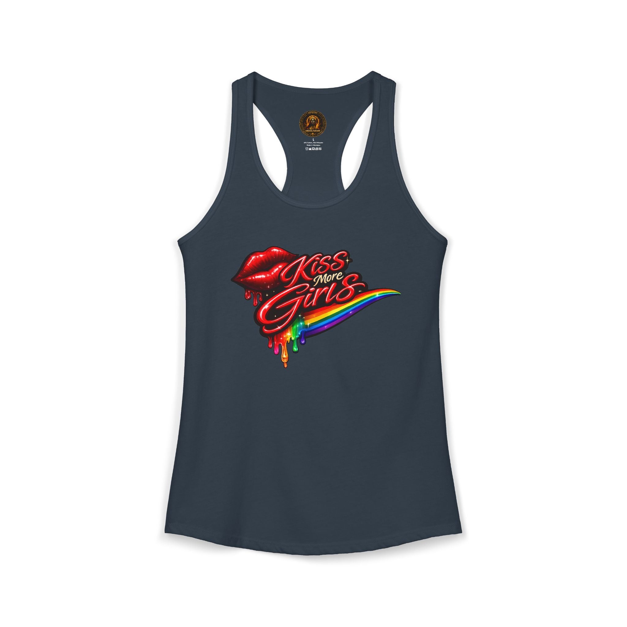 Kiss More Girls Pride Racerback Tank | Hexa Noir Pride '26 Collection
