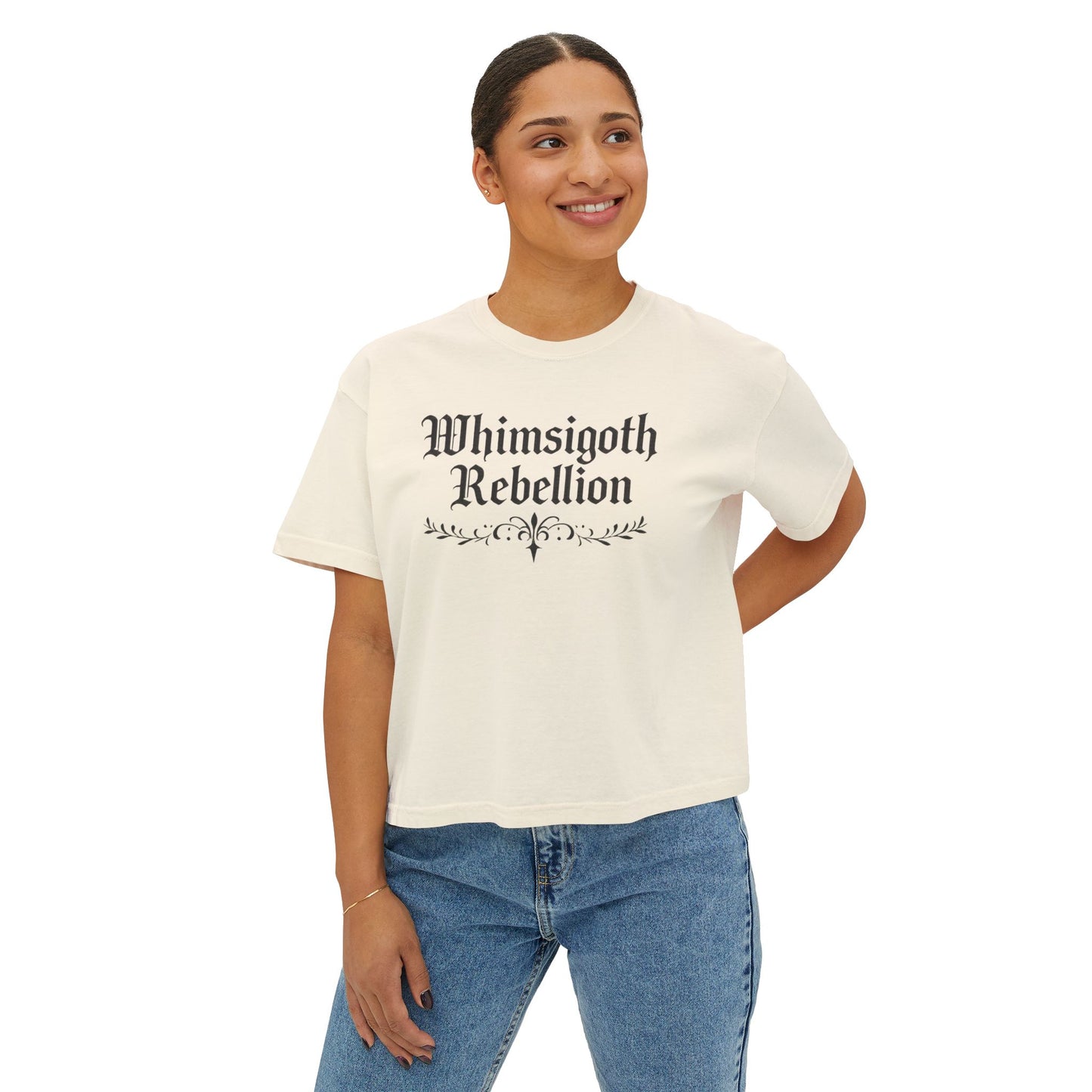 Whimsigoth Rebellion Boxy Tee — “Too Magical to Conform, Too Real to Ignore” Gothic Graphic Shirt