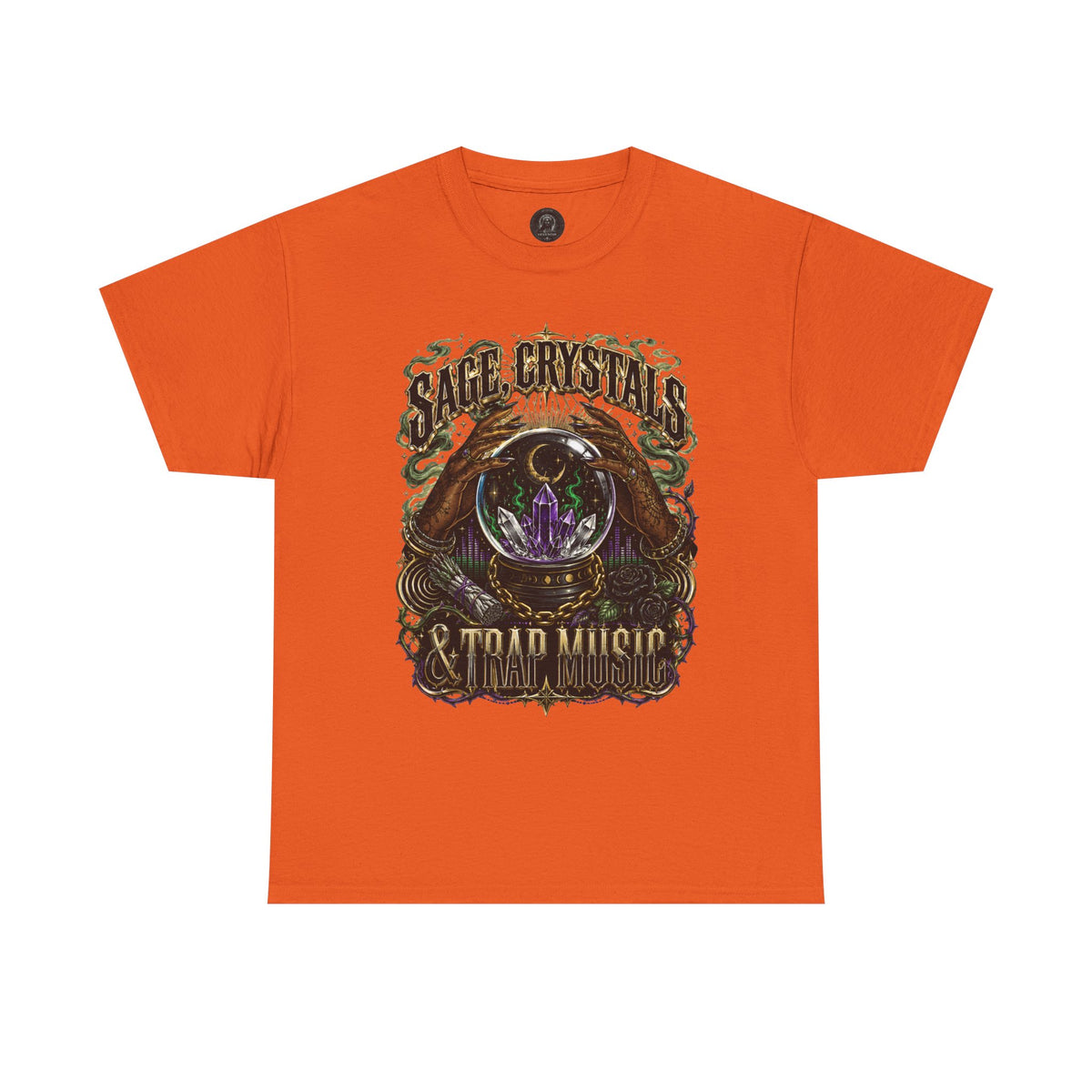 Sage, Crystals, and Trap Music, Casual Wear, Gift for Music Lovers, Spiritual Tee