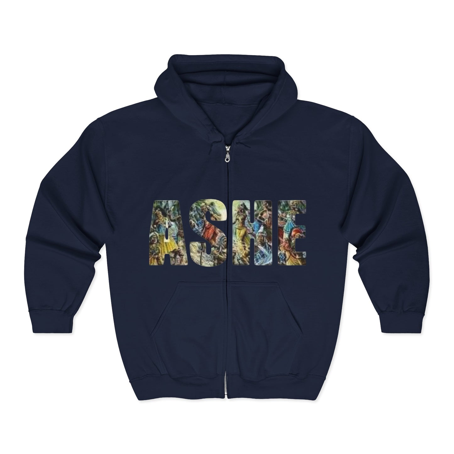 Ashe Graphic Zip Hoodie, Cozy Unisex Hooded Sweatshirt