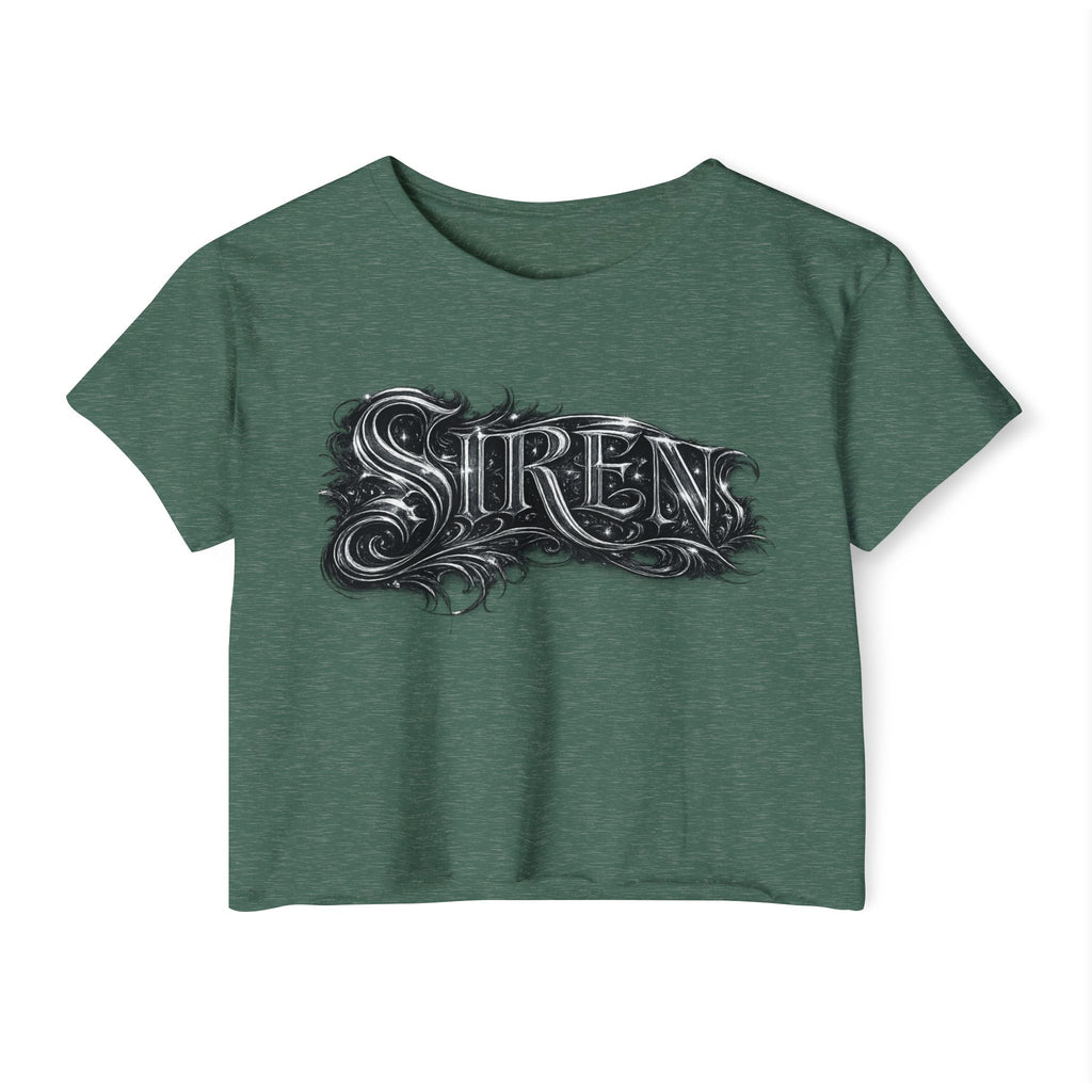 Siren Festival Crop Top — Gothic Mermaid Moon Graphic Tee