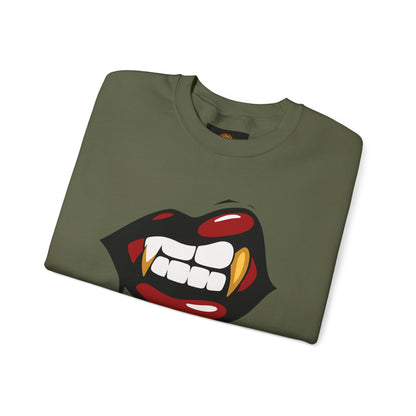 Vampire Bite Crewneck Sweatshirt | Gothic Streetwear | Dark Feminine Fashion | Edgy Alt Style |