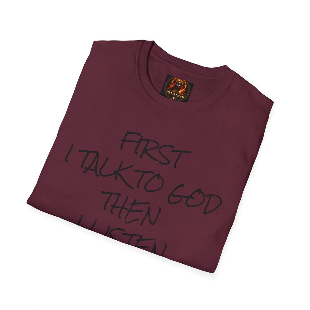 Talk to God, Then Trap Unisex Graphic Tee — Faith and Hustle