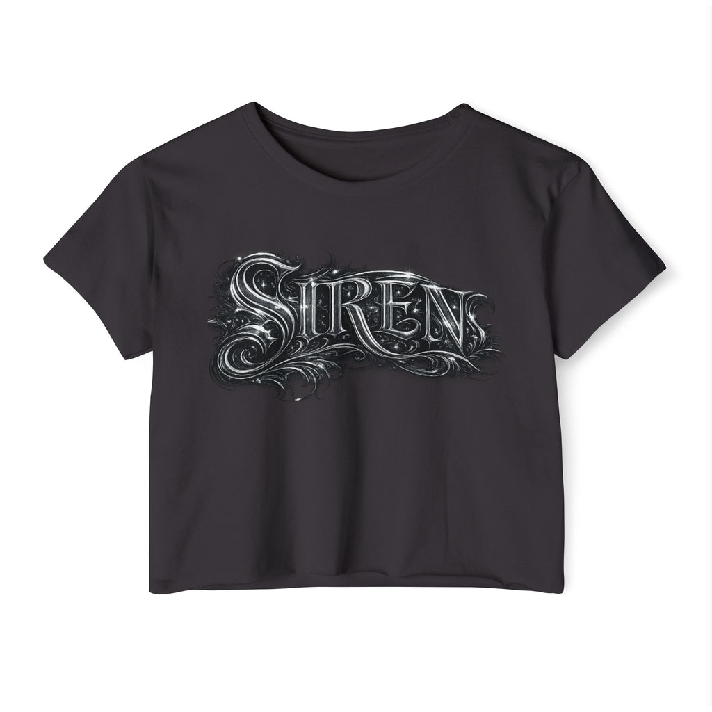 Siren Festival Crop Top — Gothic Mermaid Moon Graphic Tee