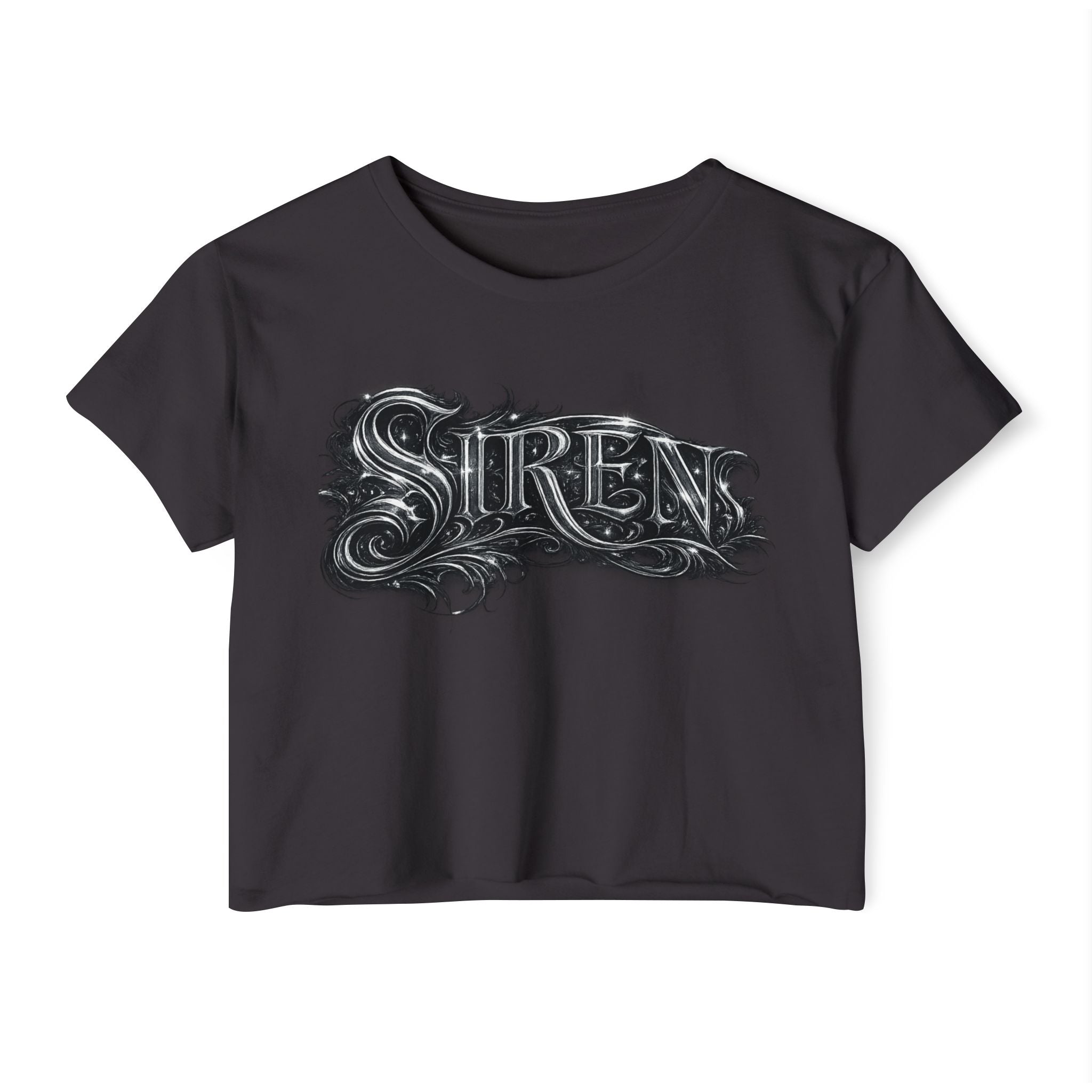 Siren Festival Crop Top — Gothic Mermaid Moon Graphic Tee