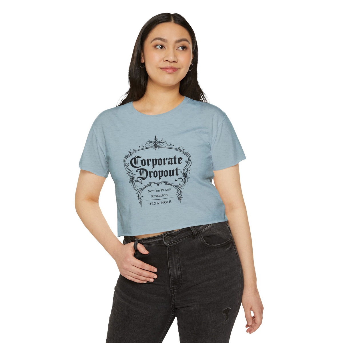 Corporate Dropout Crop Top — Gothic Festival Women's Crop Tee