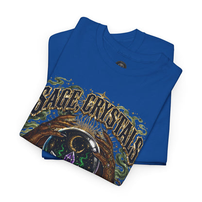 Sage, Crystals, and Trap Music, Casual Wear, Gift for Music Lovers, Spiritual Tee