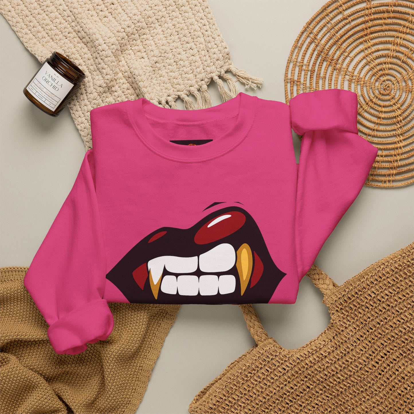Vampire Bite Crewneck Sweatshirt | Gothic Streetwear | Dark Feminine Fashion | Edgy Alt Style |