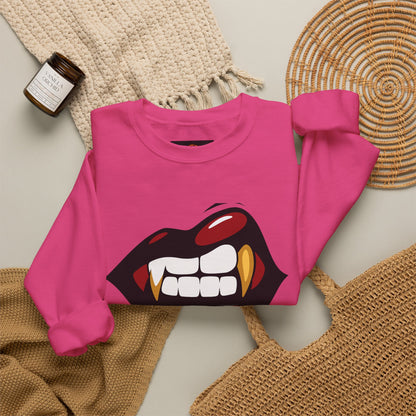 Vampire Bite Crewneck Sweatshirt | Gothic Streetwear | Dark Feminine Fashion | Edgy Alt Style |