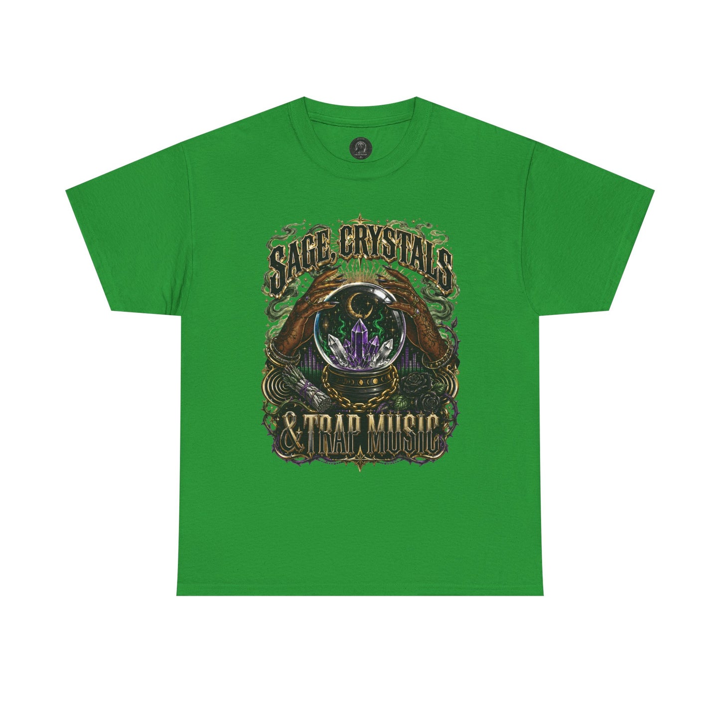 Sage, Crystals, and Trap Music, Casual Wear, Gift for Music Lovers, Spiritual Tee