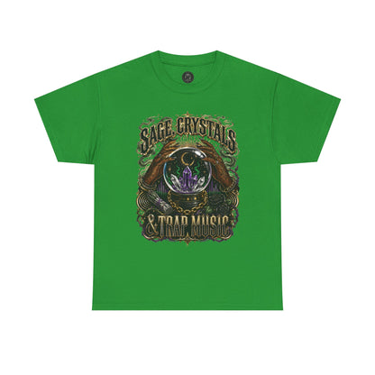 Sage, Crystals, and Trap Music, Casual Wear, Gift for Music Lovers, Spiritual Tee