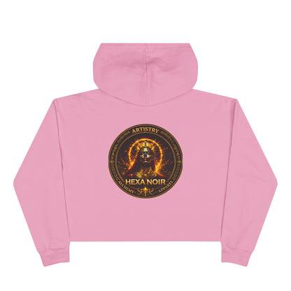 Hexa Noir Crop WENTCH Hoodie — Gold Sigil Graphic Crop Hoodie