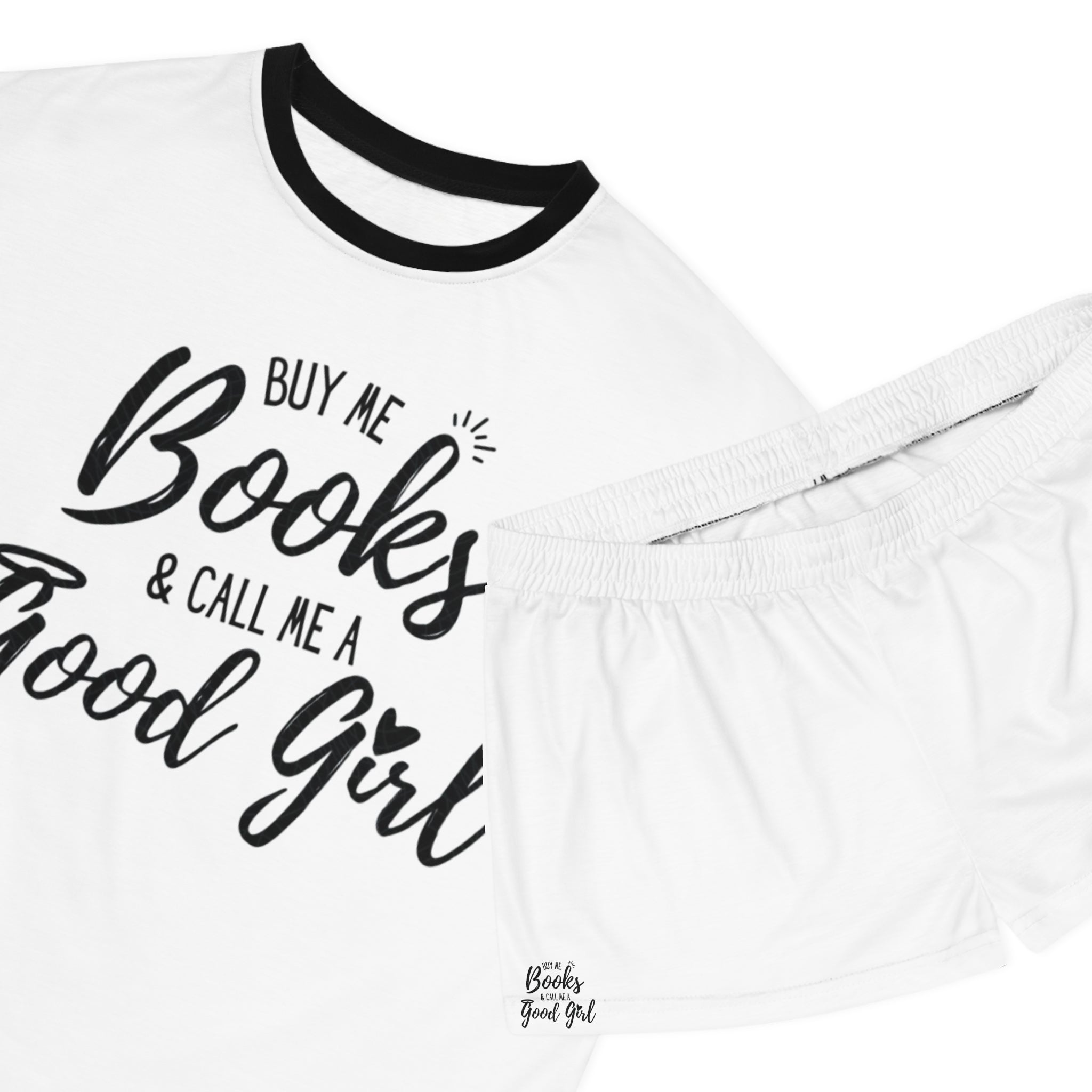 Book Lover Women's Short Pajama Set — 'book lover' Graphic Sleepwear