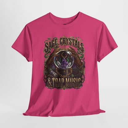 Sage, Crystals, and Trap Music, Casual Wear, Gift for Music Lovers, Spiritual Tee