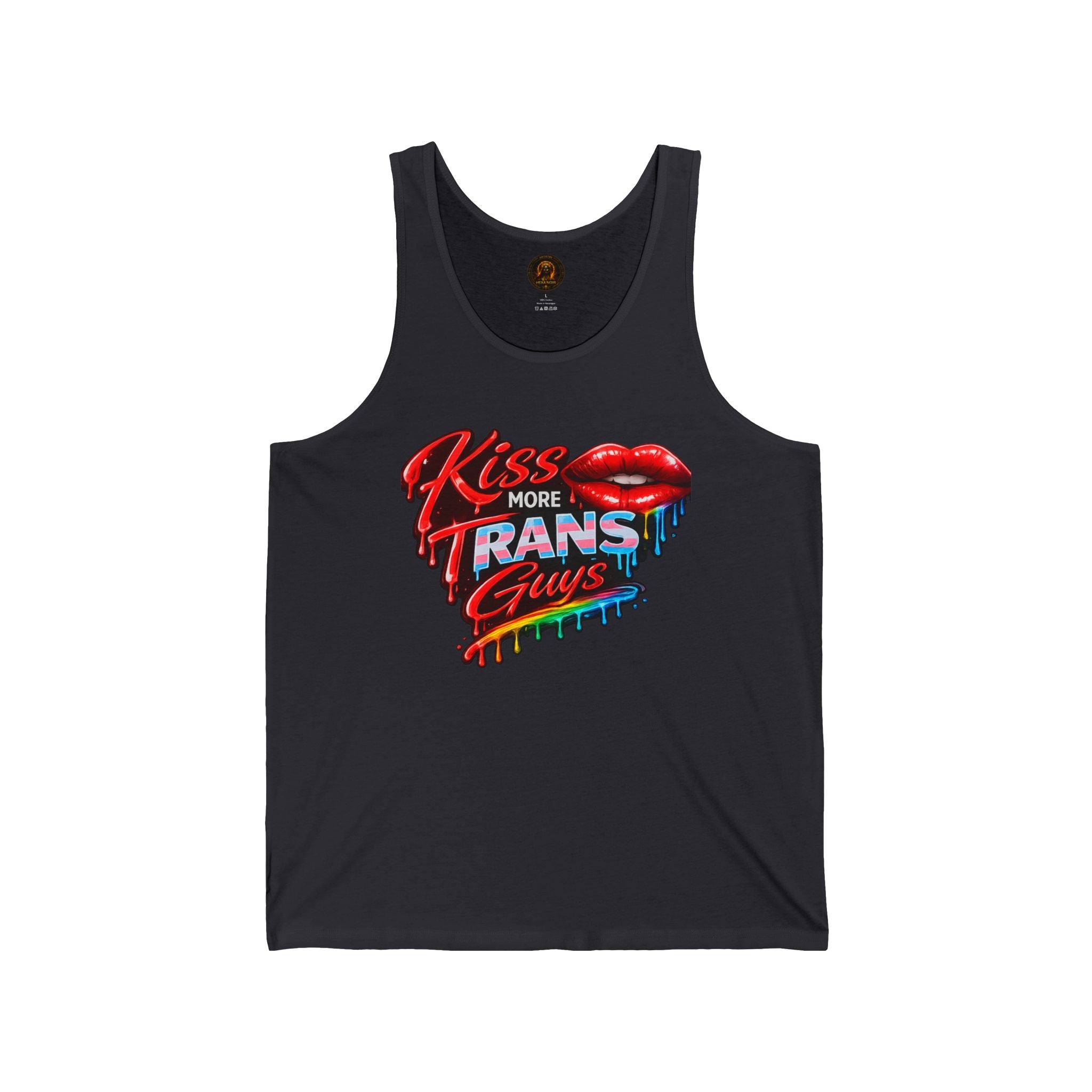 Kiss More Trans Guys Rainbow Tank| Hexa Noir Pride '26
