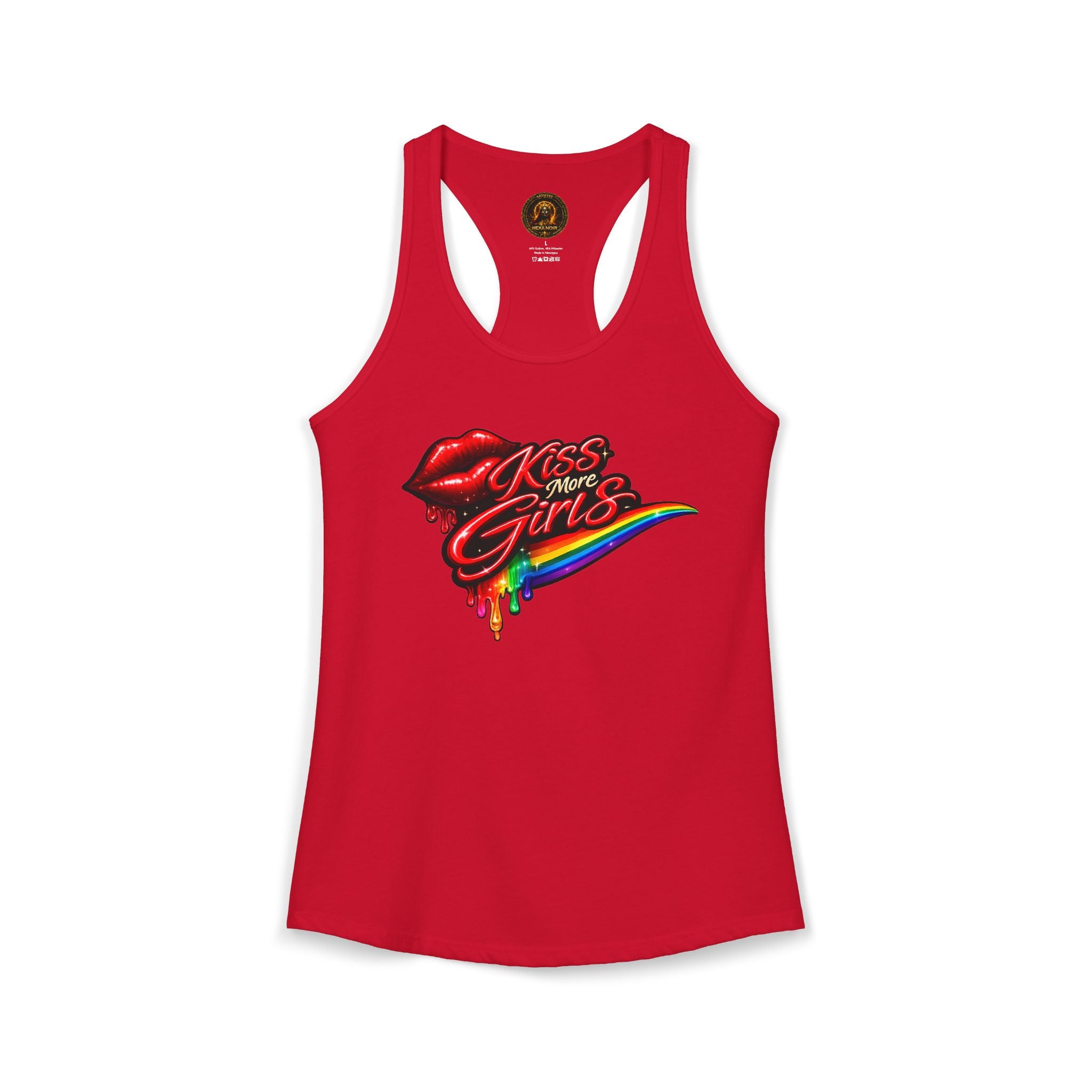 Kiss More Girls Pride Racerback Tank | Hexa Noir Pride '26 Collection