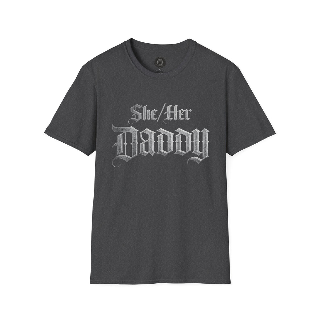 She/Her Daddy Gothic T-Shirt — Hexa Noir Back Logo