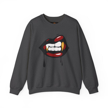 Vampire Bite Crewneck Sweatshirt | Gothic Streetwear | Dark Feminine Fashion | Edgy Alt Style |
