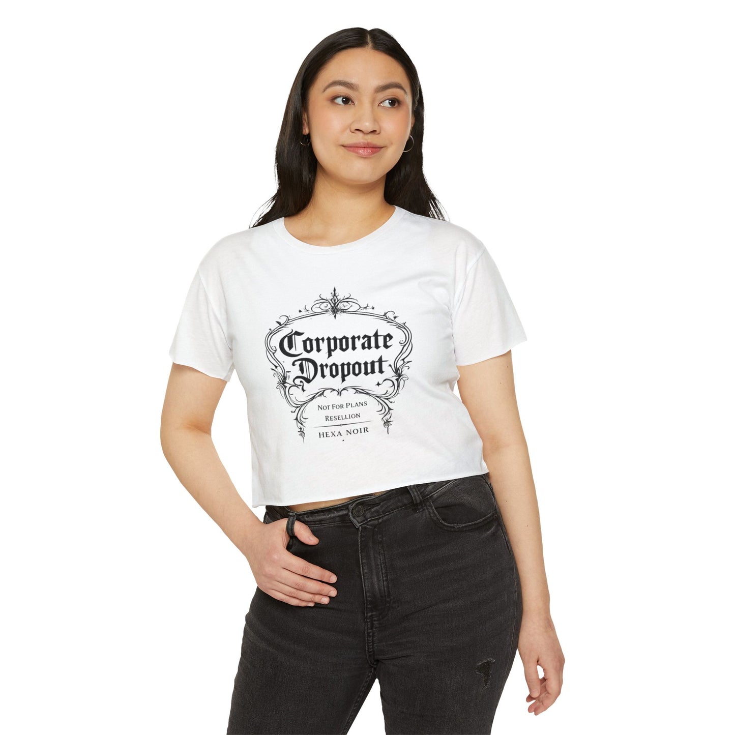 Corporate Dropout Crop Top — Gothic Festival Women's Crop Tee