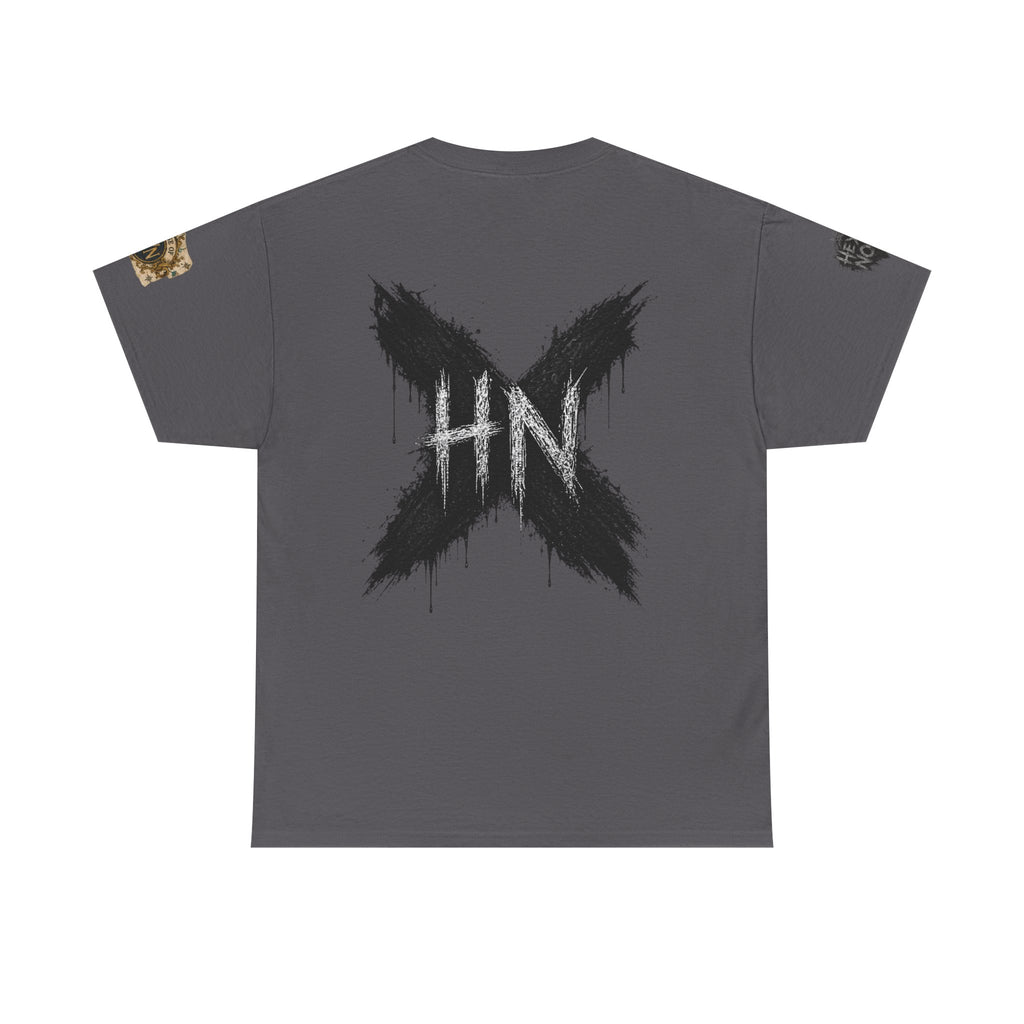 Thick & Thriving Graphic Tee — Bold Gothic Lettering with Distressed X Back