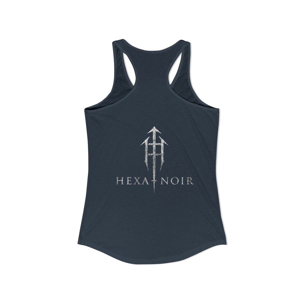 HEXA NOIR NOCTURNAL: Hallowed Nocturnal Saints Tank | Gothic Skull Floral Racerback | Dark Spiritual Streetwear