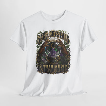 Sage, Crystals, and Trap Music, Casual Wear, Gift for Music Lovers, Spiritual Tee